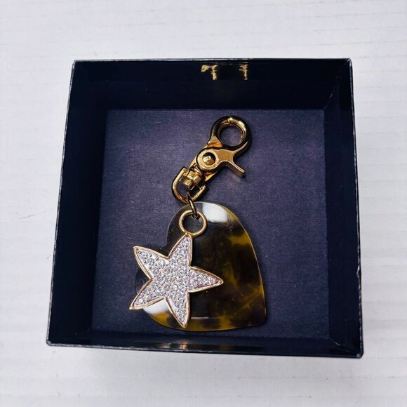 JOAN RIVERS Vintage Heart & Star Key Chain - Picture 1 of 4